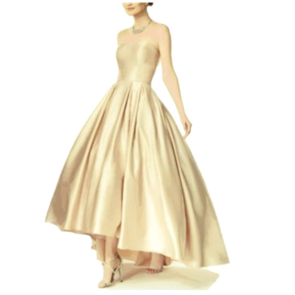 Betsy & Adam eggnog satin dress 12